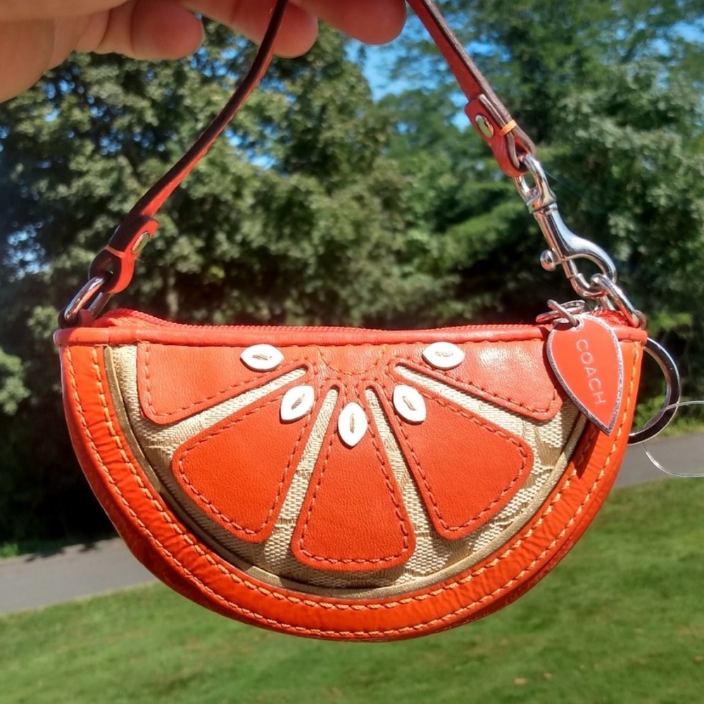 NWT Authentic Coach Orange Slice Coin Purse 🍊🍊🍊